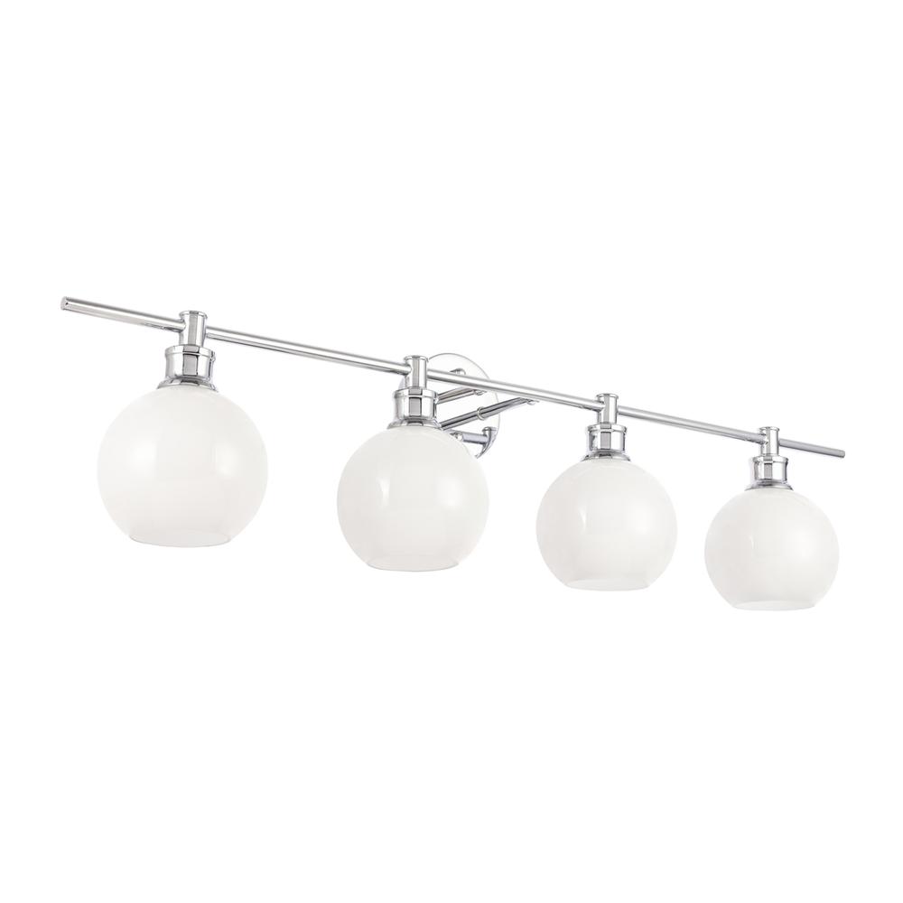 Collier 4 light Chrome and Frosted white glass Wall sconce. Picture 13