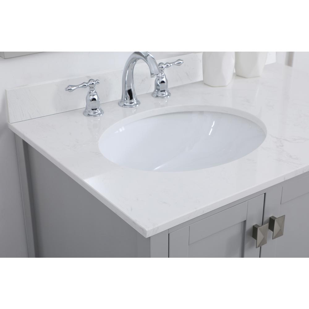 32 inch Single Bathroom Vanity in Gray with Backsplash. Picture 5