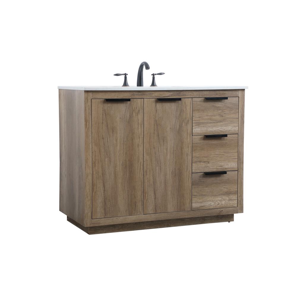 42 Inch SIngle Bathroom Vanity In Natural Oak. Picture 7