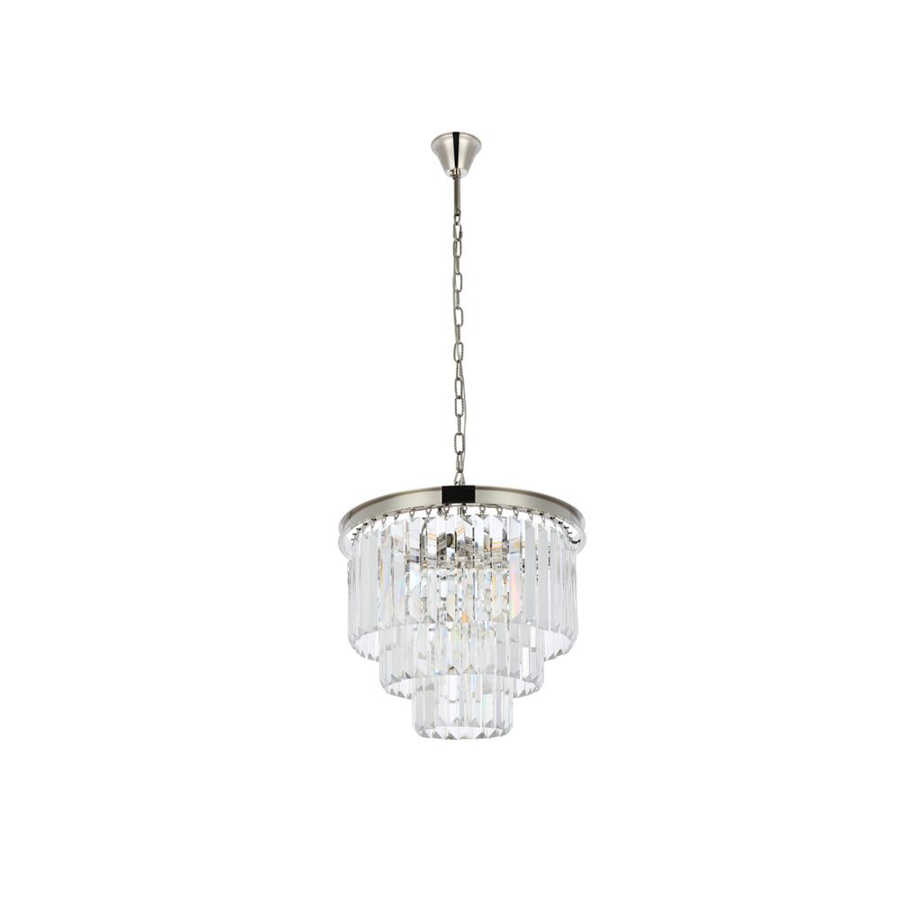 Sydney 9 light polished nickel Chandelier Clear Royal Cut Crystal. Picture 6