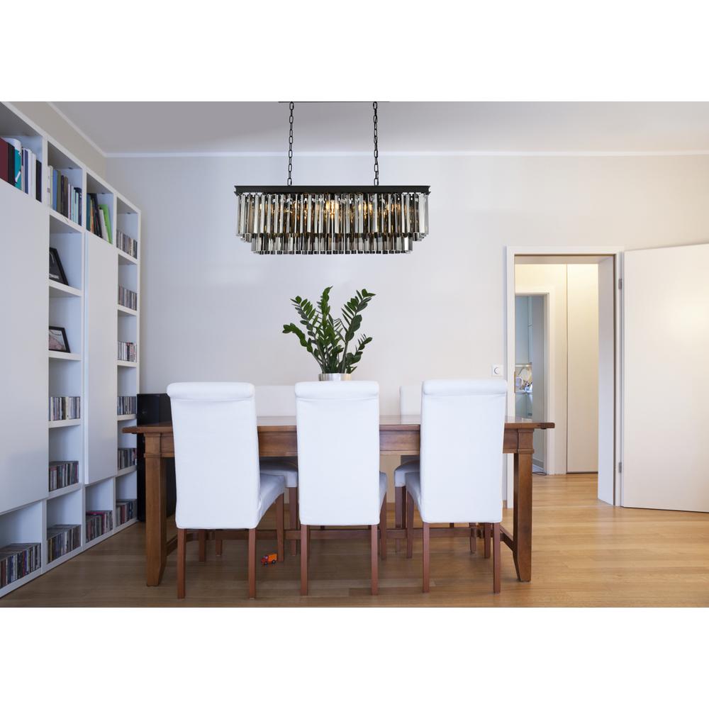 Sydney 12 light Matte Black Chandelier Silver Shade (Grey) Royal Cut Crystal. Picture 7