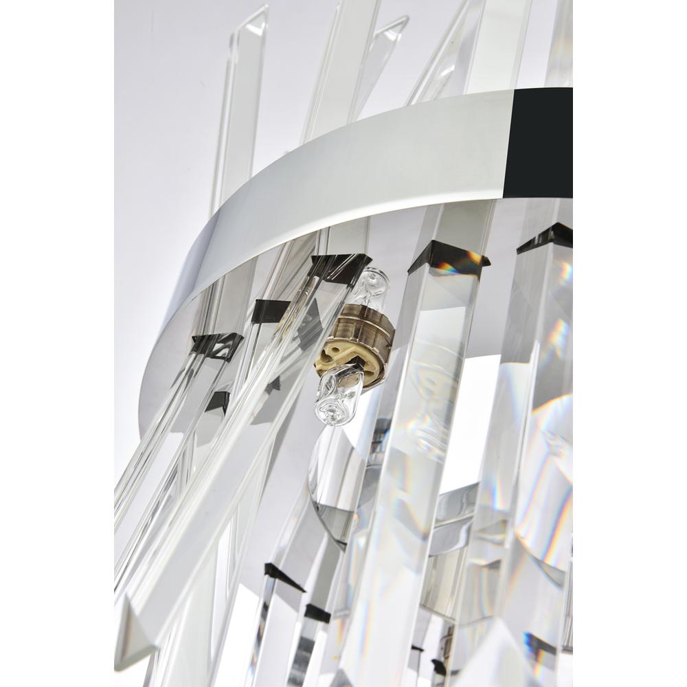 Serephina 12 inch crystal round pendant light in chrome. Picture 5