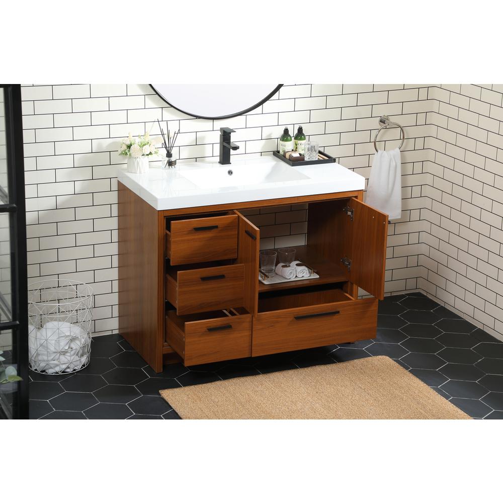 42 inch Single bathroom vanity in Teak. Picture 3