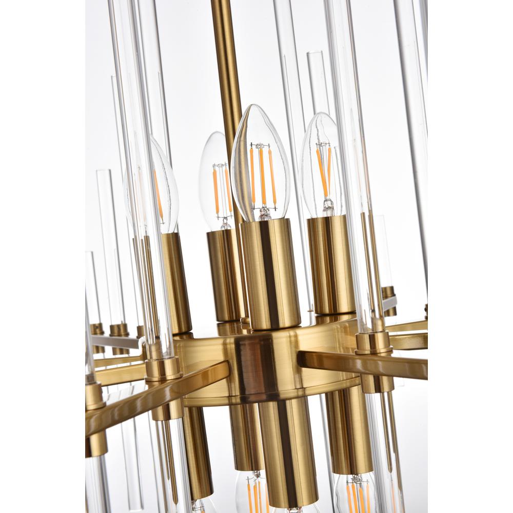 Sienna 31 inch crystal rod pendant in gold. Picture 5