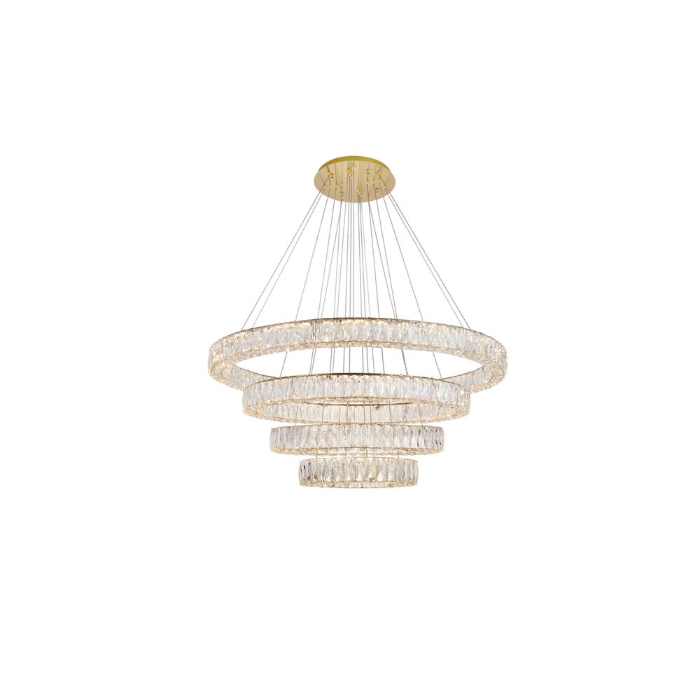 Monroe Integrated LED chip light Gold Chandelier Clear Royal Cut Crystal. Picture 1