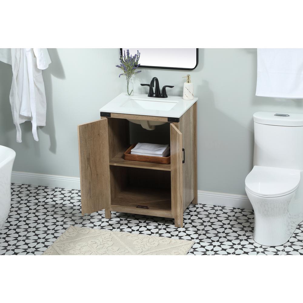 24 inch Single bathroom vanity in natural oak. Picture 3