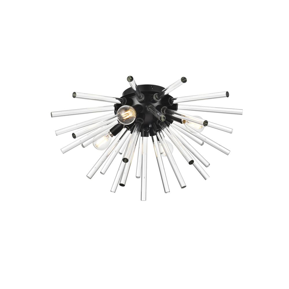 Sienna 18 Inch Crystal Rod Wall Sconce In Black. Picture 4