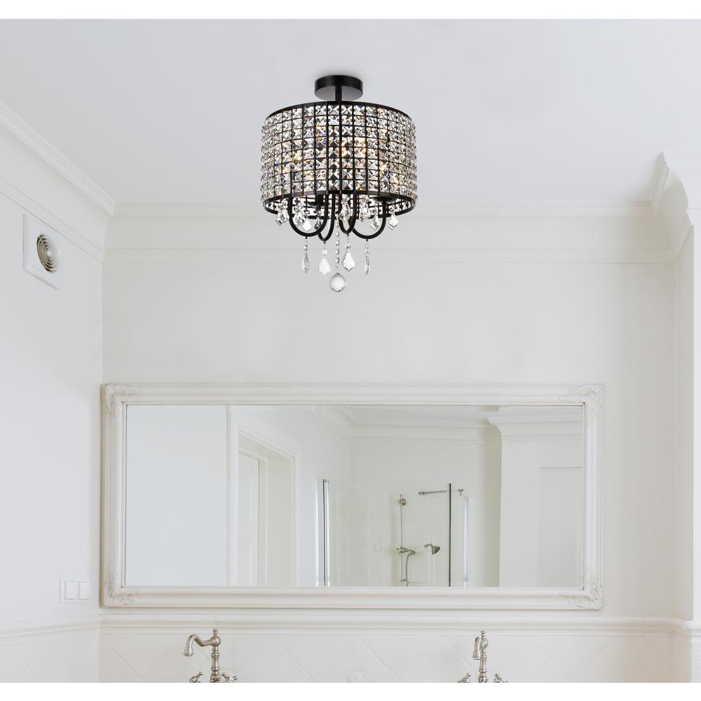 Elise 14 inch flush mount in black. Picture 9