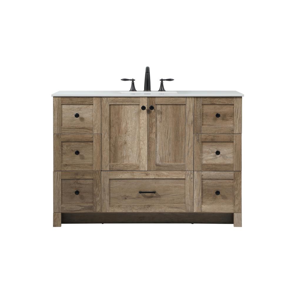 48 inch Single bathroom vanity in natural oak. Picture 1