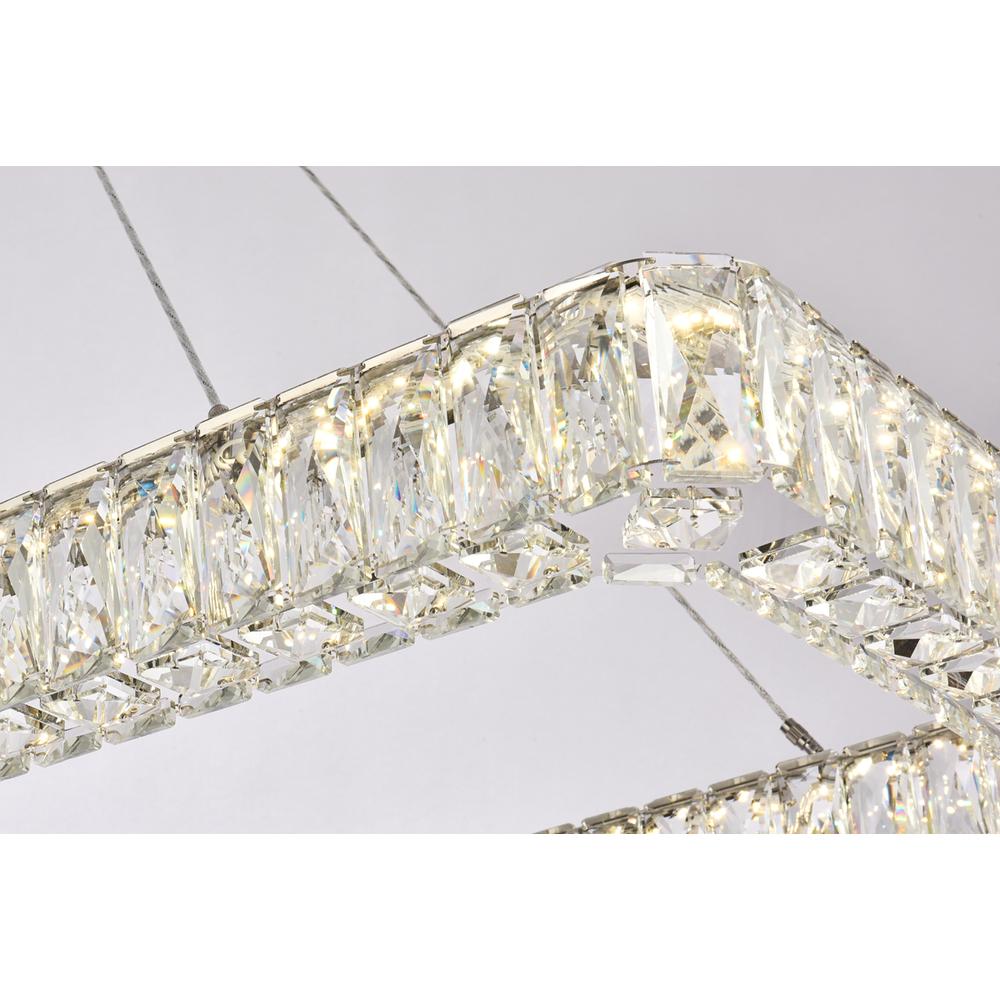 Monroe 50 inch LED Single rectangle pendant in chrome. Picture 3