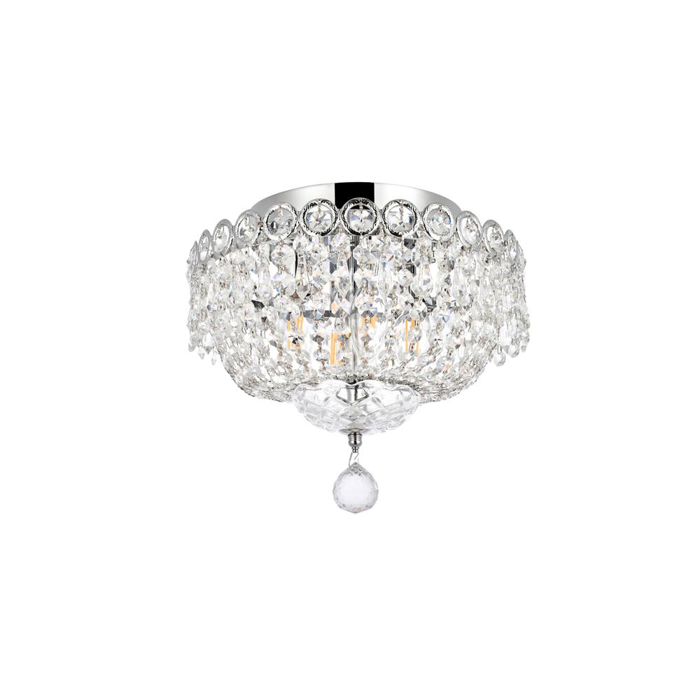 Century 4 light Chrome Flush Mount Clear Royal Cut Crystal. Picture 6