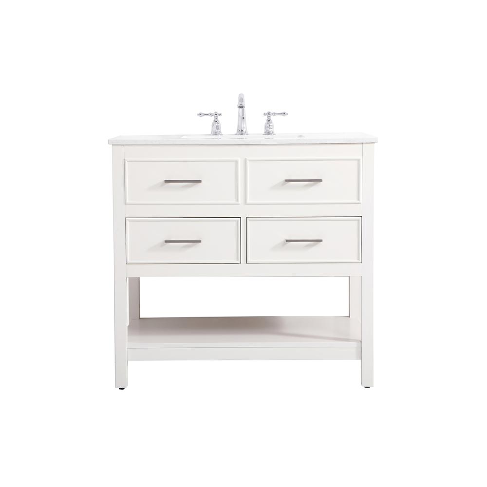 36 inch Single bathroom vanity in white. Picture 1