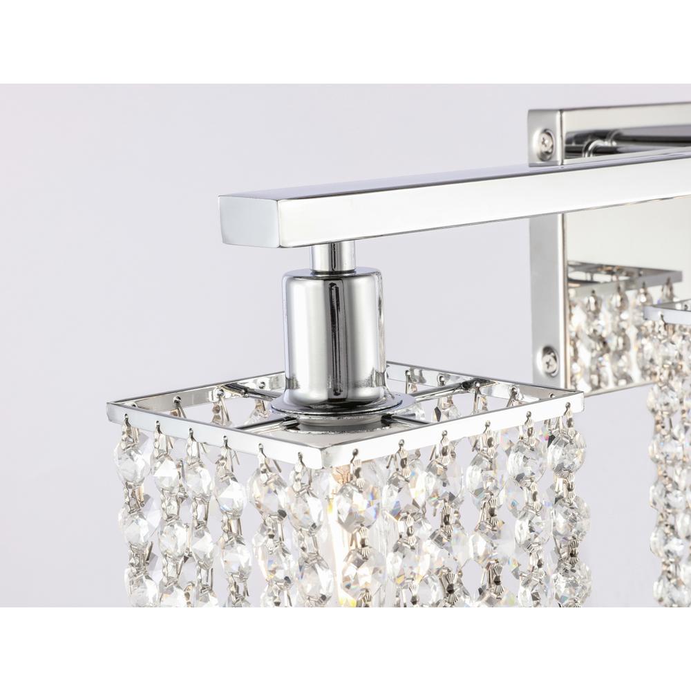 Phineas 3 light Chrome and Clear Crystals wall sconce. Picture 8