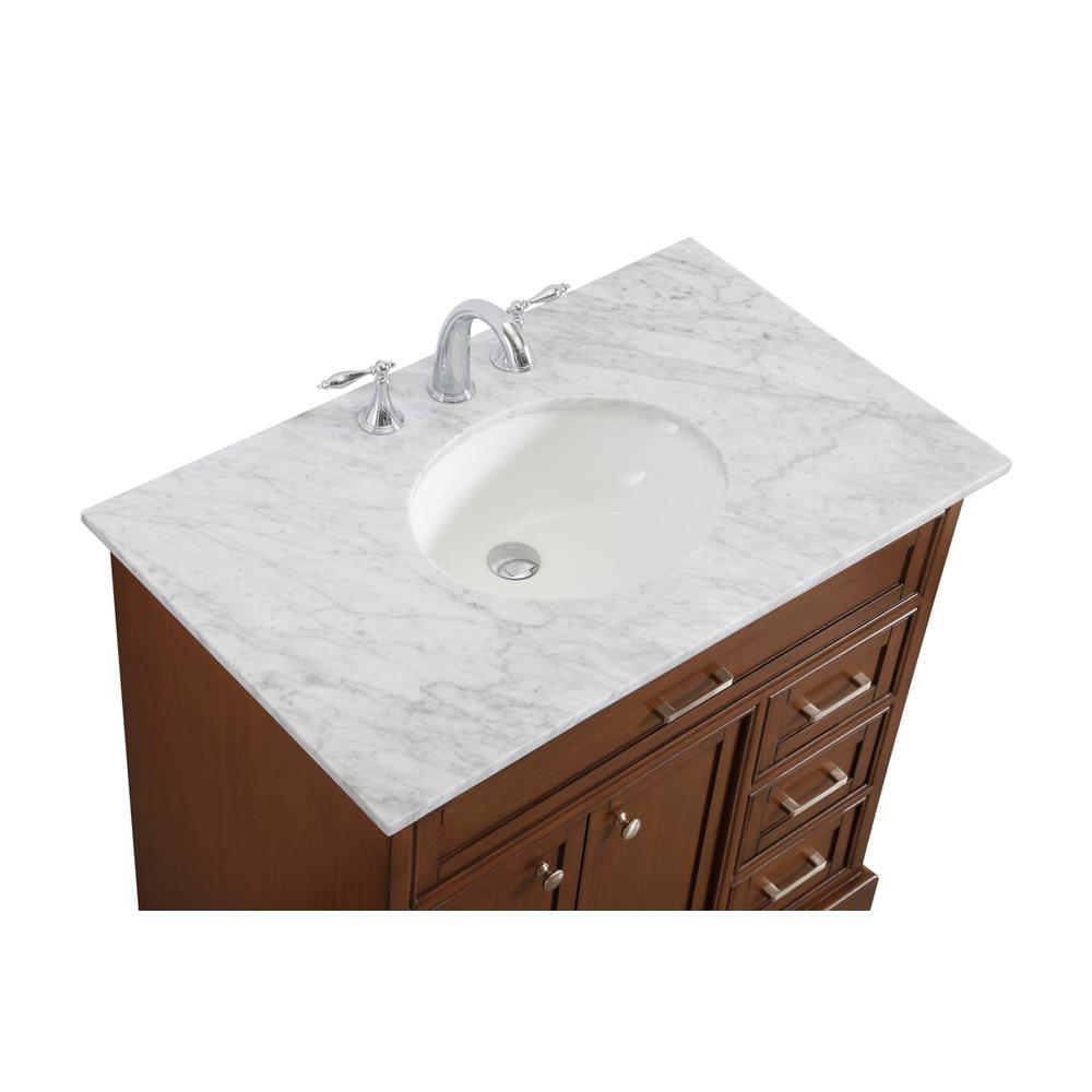 36 In. Single Bathroom Vanity Set In Teak. Picture 7