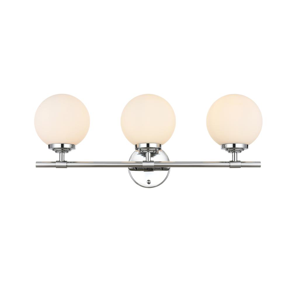 Ansley 3 light Chrome and frosted white Bath Sconce. Picture 1