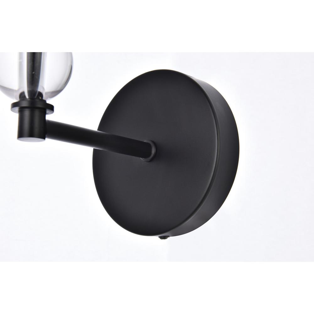 Bethany 1 light bath sconce in black with white fabric shade. Picture 3
