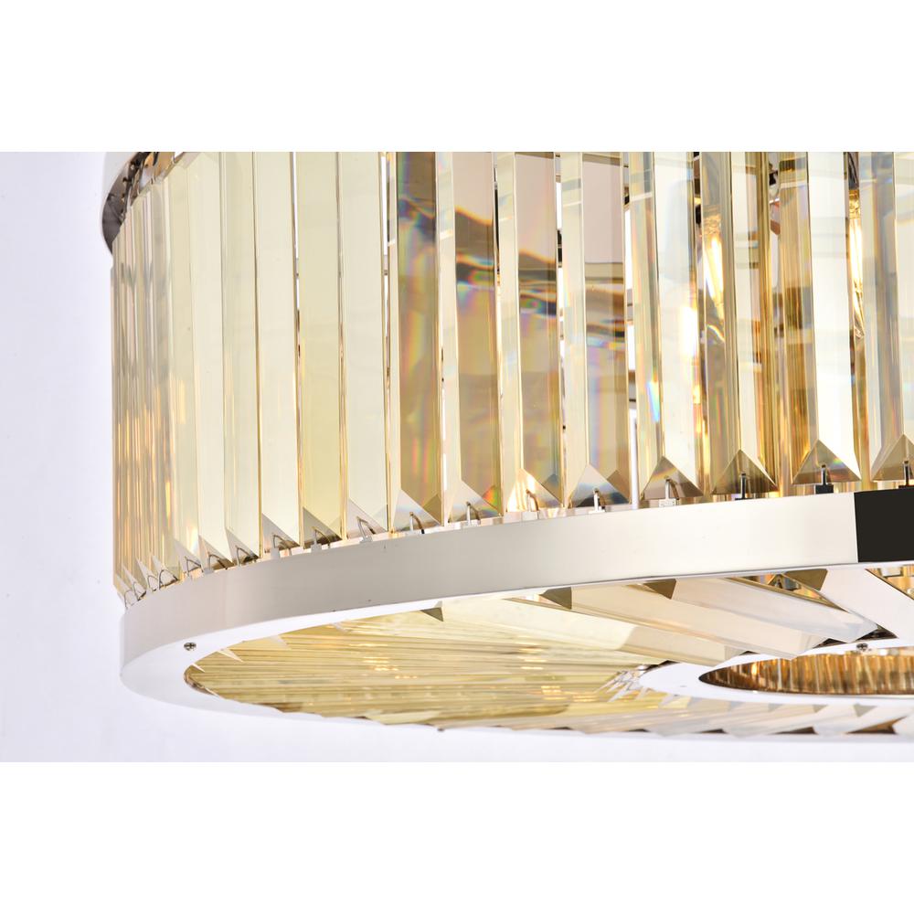 Chelsea 10 light polished nickel Chandelier Golden Teak. Picture 5