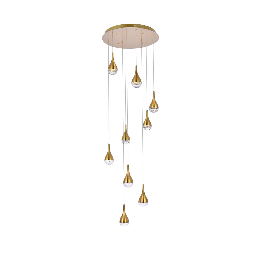 Amherst 24 inch LED chandelier in satin gold. Picture 1
