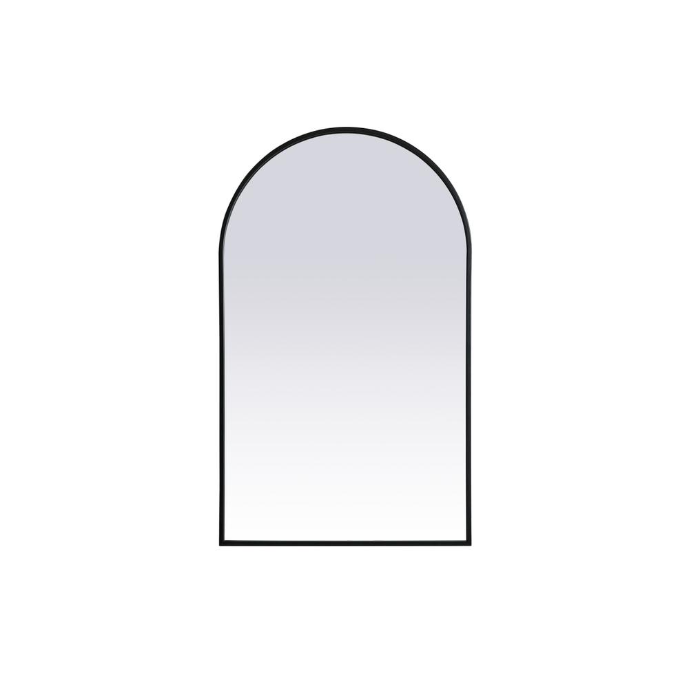 Metal Frame Arch Mirror 24x40 Inch in Black. Picture 1