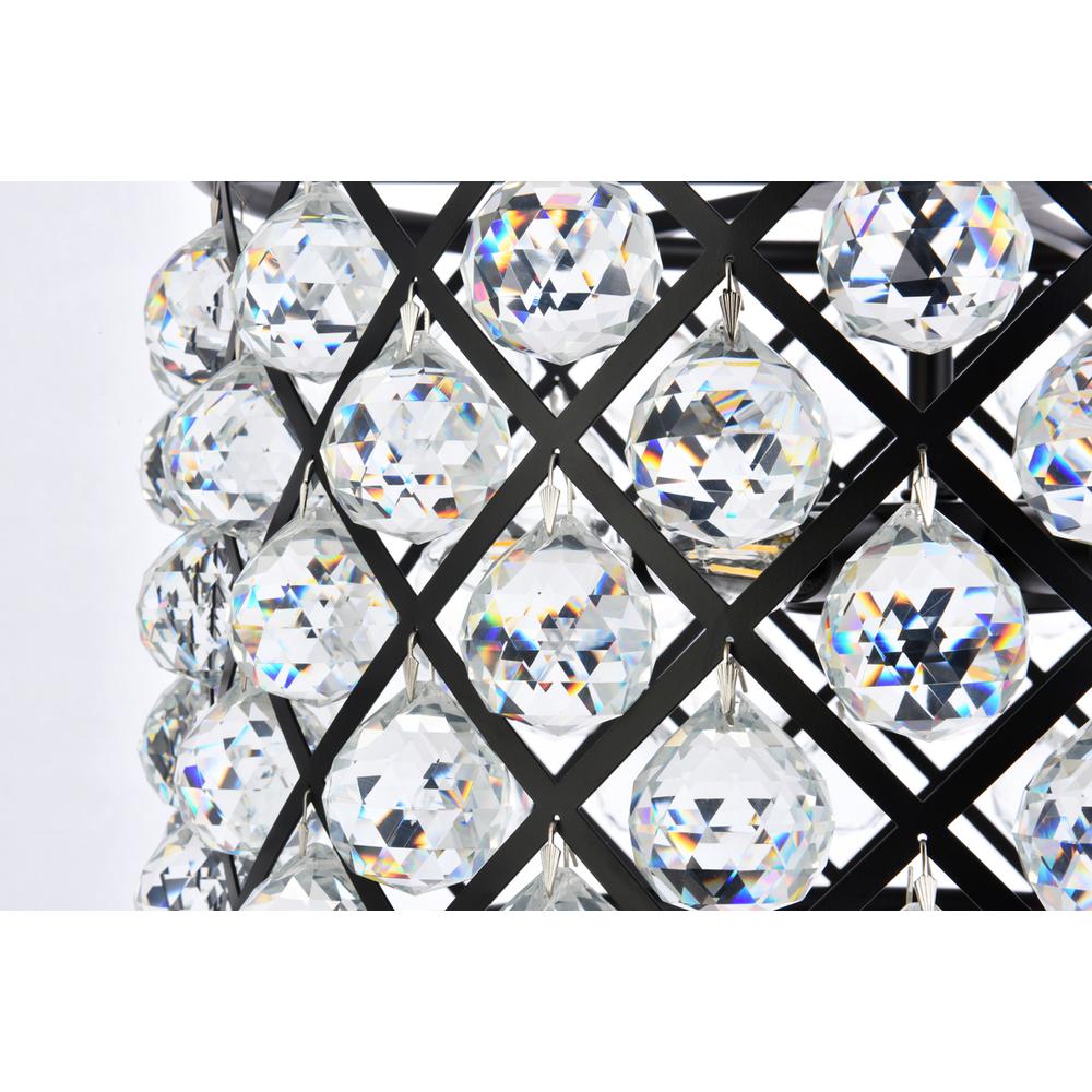 Madison 6 light Matte Black Pendant Clear Royal Cut Crystal. Picture 4