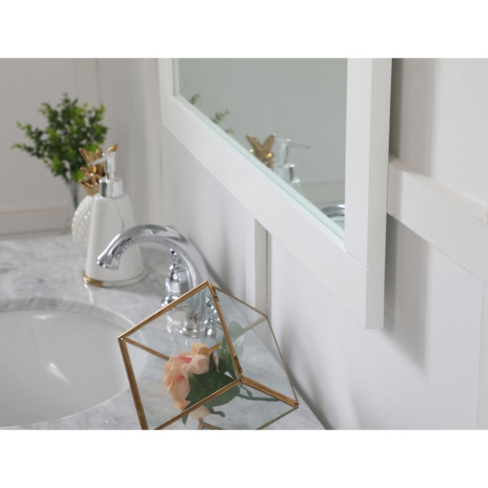 Aqua square vanity mirror 36 inch in White. Picture 4
