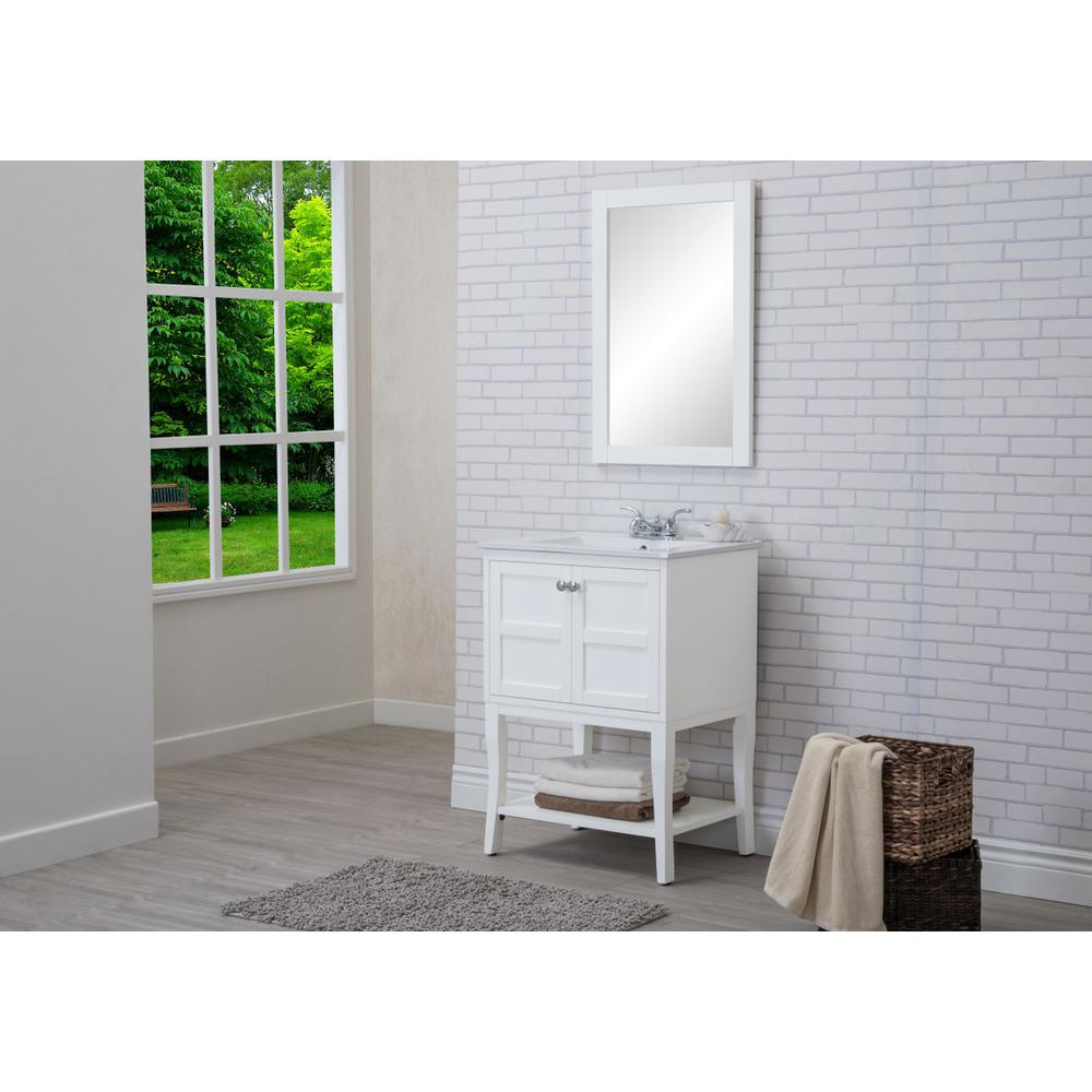 2 Doors Cabinet 24 In. X 18 In. X 34 In. In White. Picture 2