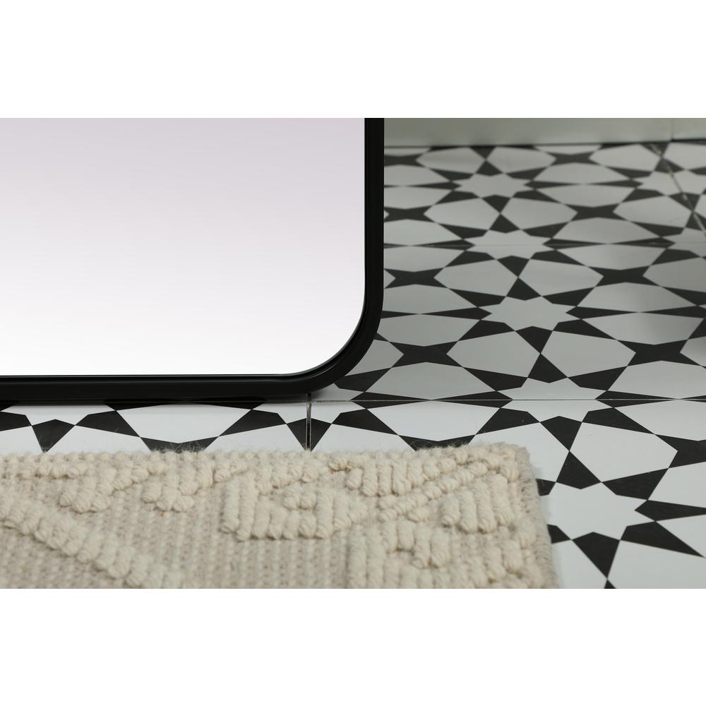Soft Corner Metal Rectangle Full Length Mirror 32x72 Inch in Black. Picture 4