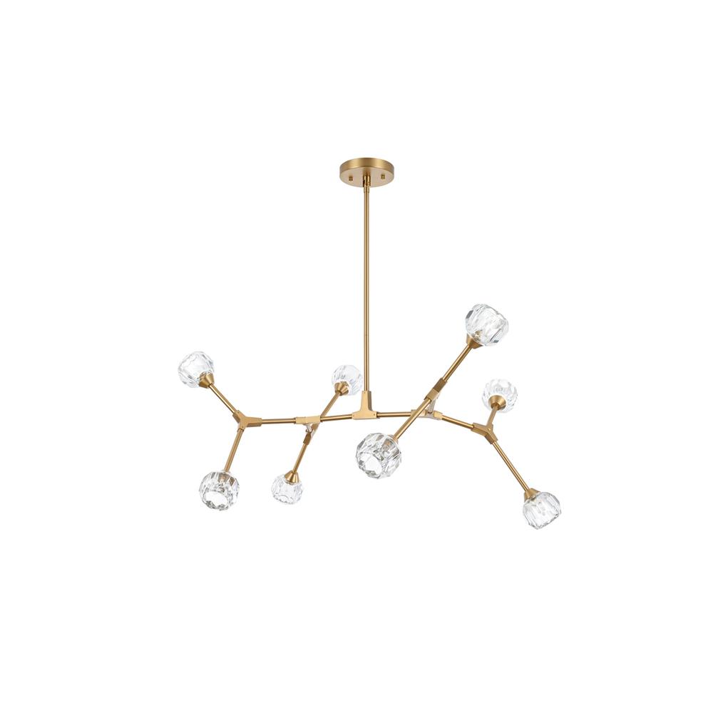 Zayne 8 Light Pendant in Gold. Picture 6