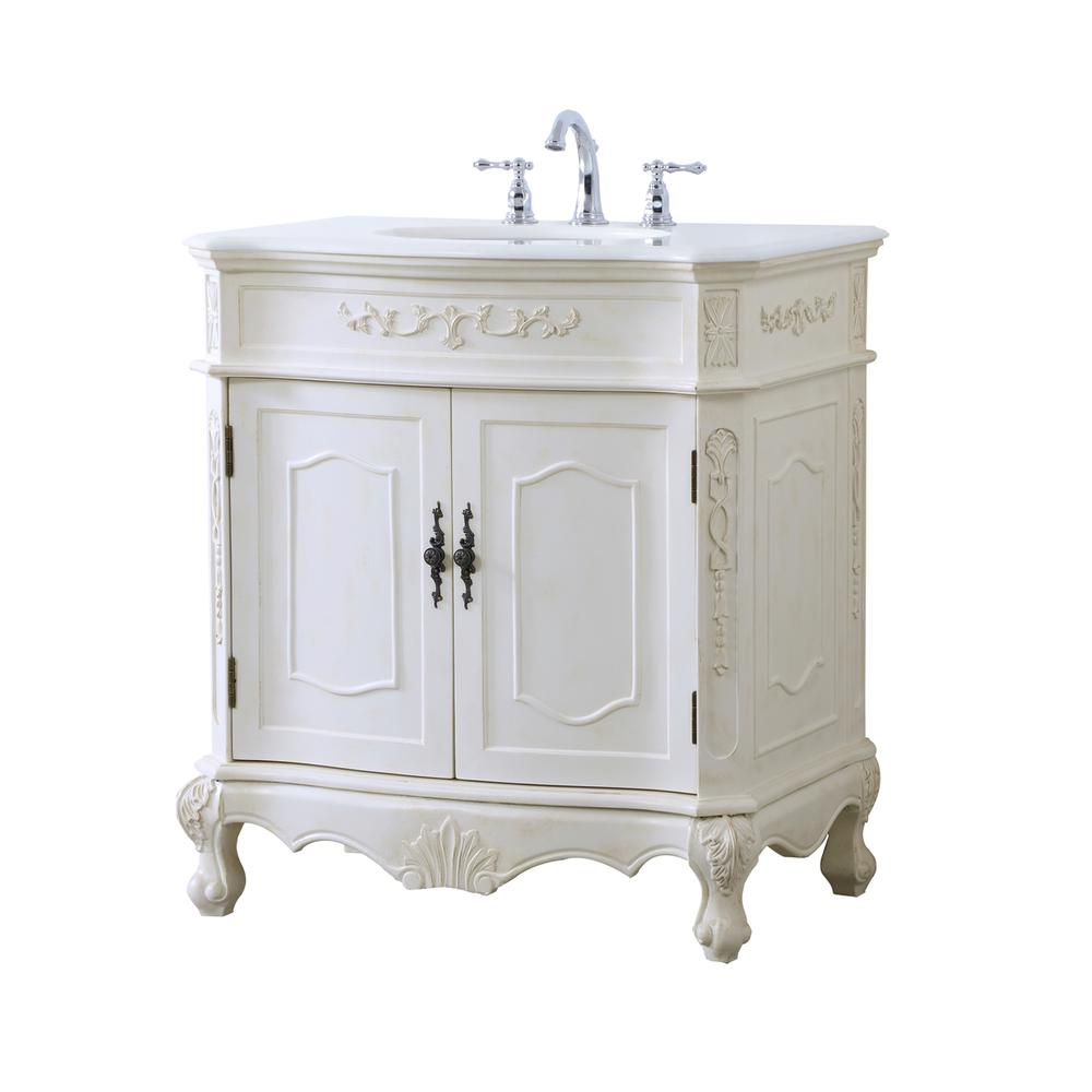 32 inch Single Bathroom vanity in antique white. Picture 13