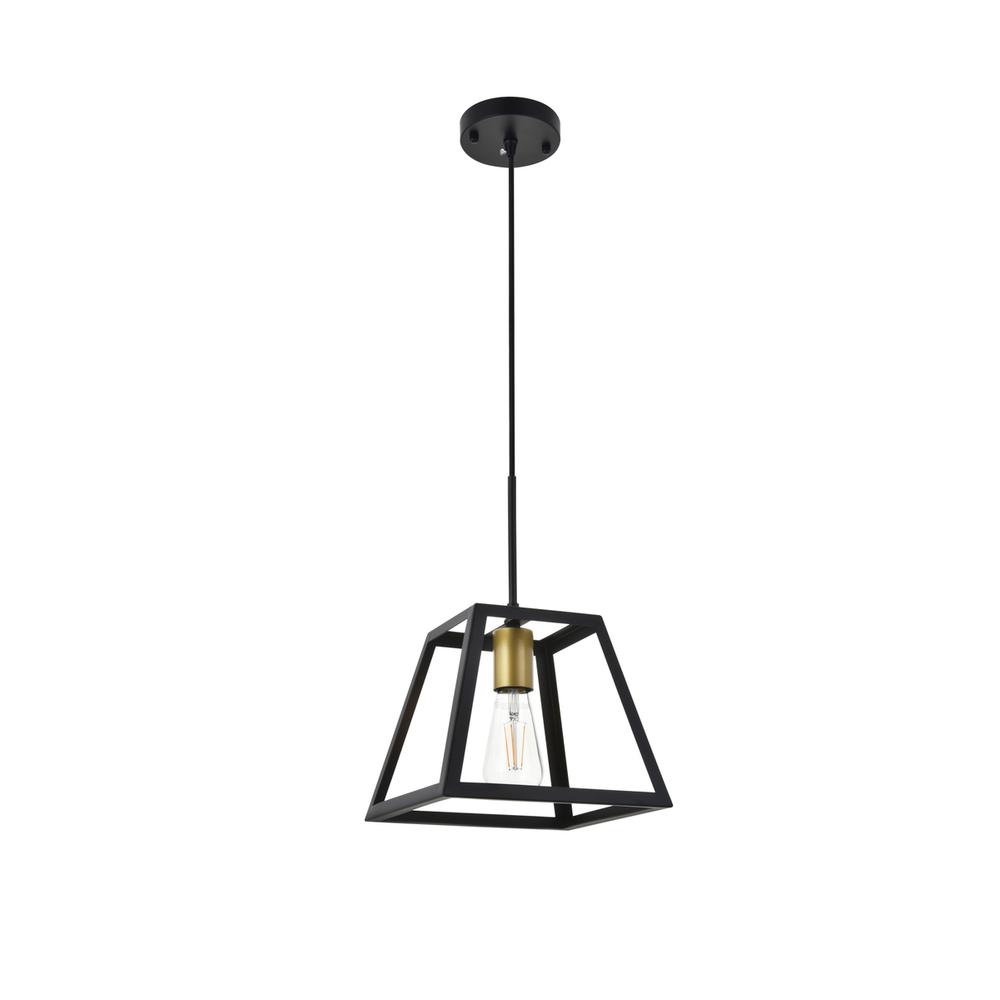 Resolute 1 light brass and black Pendant. Picture 2