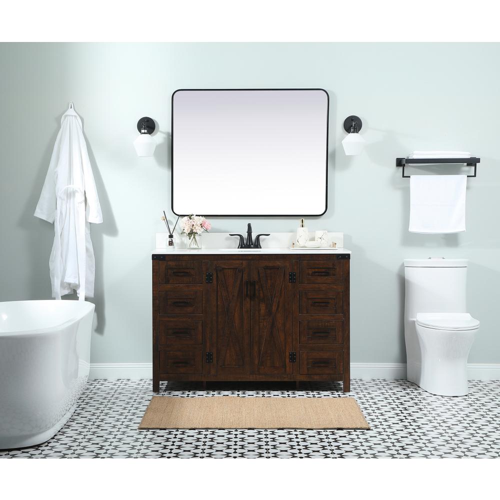 48 inch Single bathroom vanity in expresso with backsplash. Picture 4