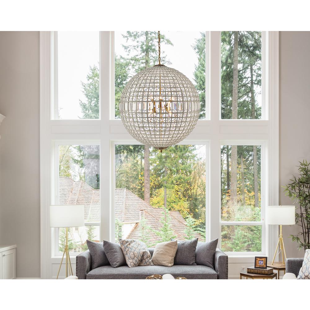 Olivia 8 light French Gold Chandelier Clear Royal Cut Crystal. Picture 8