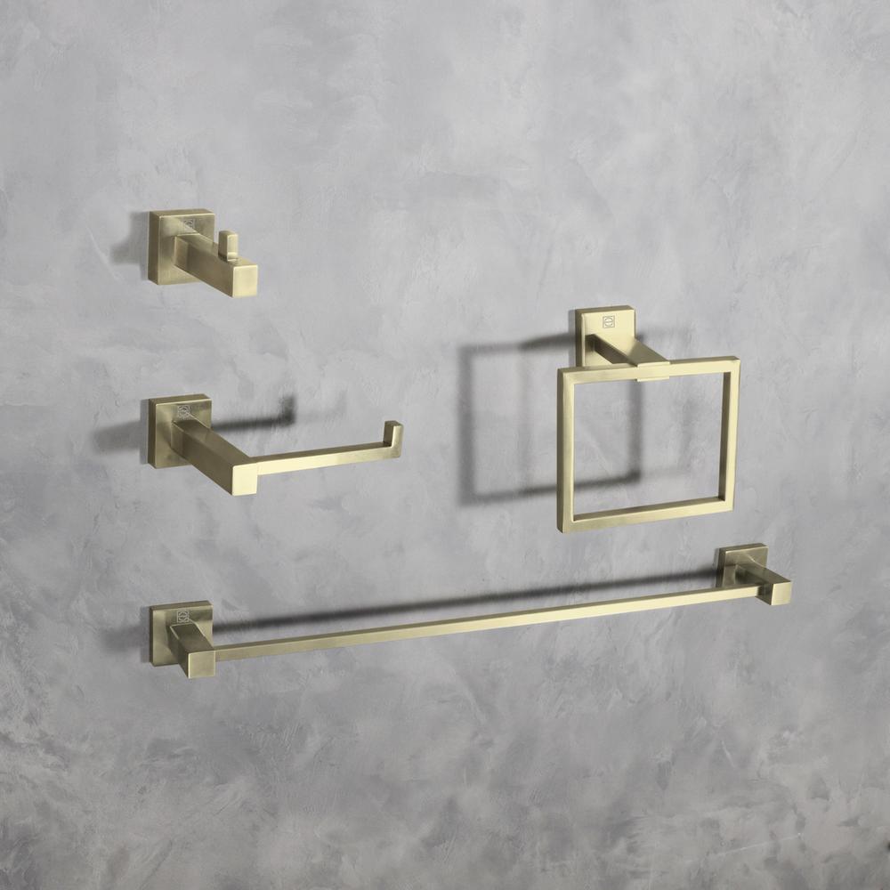Isla 4-Piece Bathroom Hardware Set in Brushed Gold. Picture 2