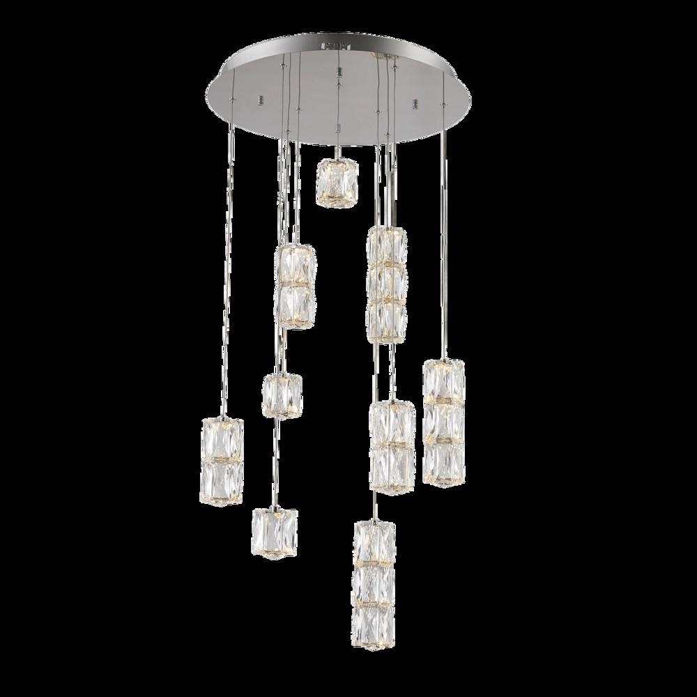 Polaris LED light Chrome Pendant Clear Elegant Cut Crystal. Picture 1
