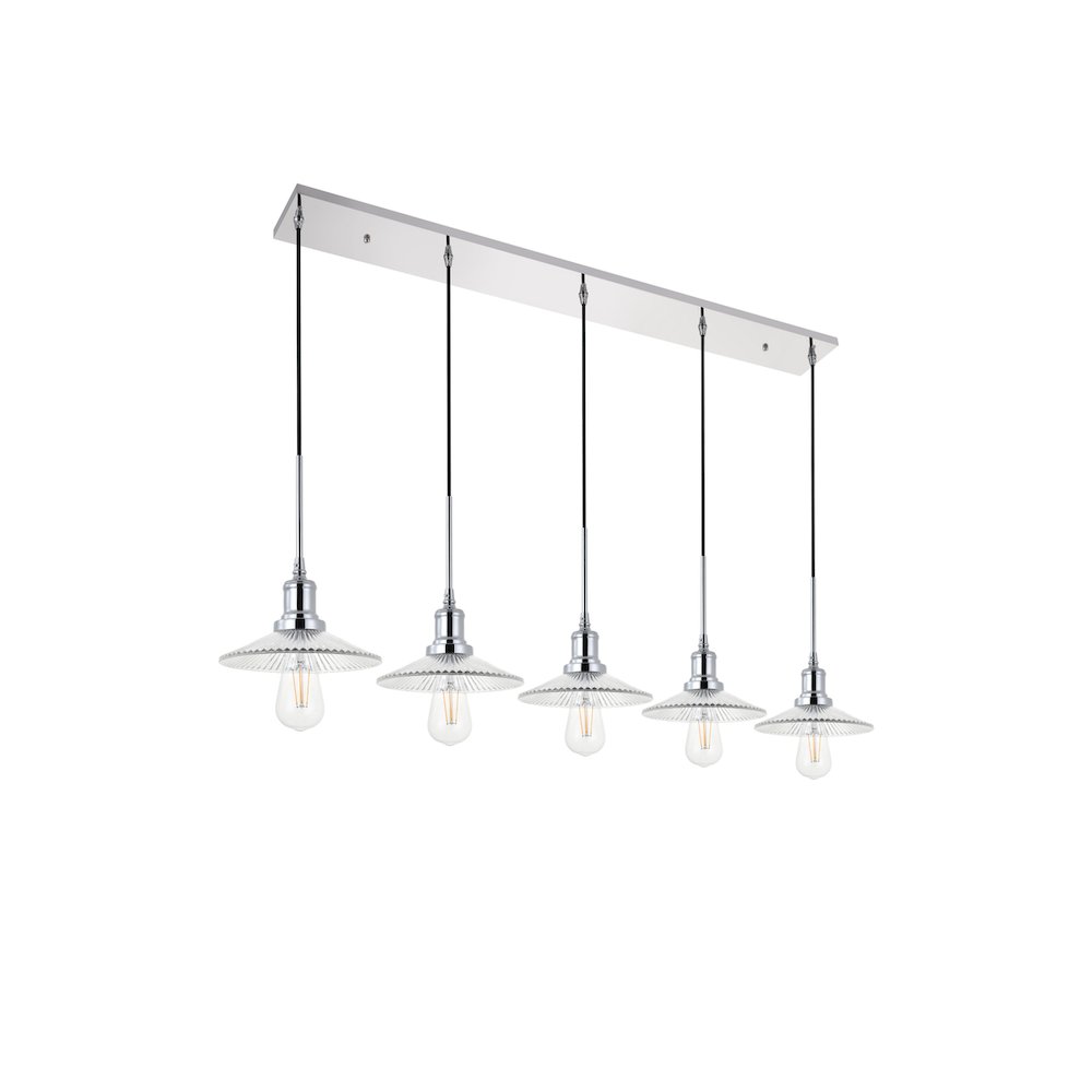 Waltz 5 Light Chrome Pendant. Picture 5
