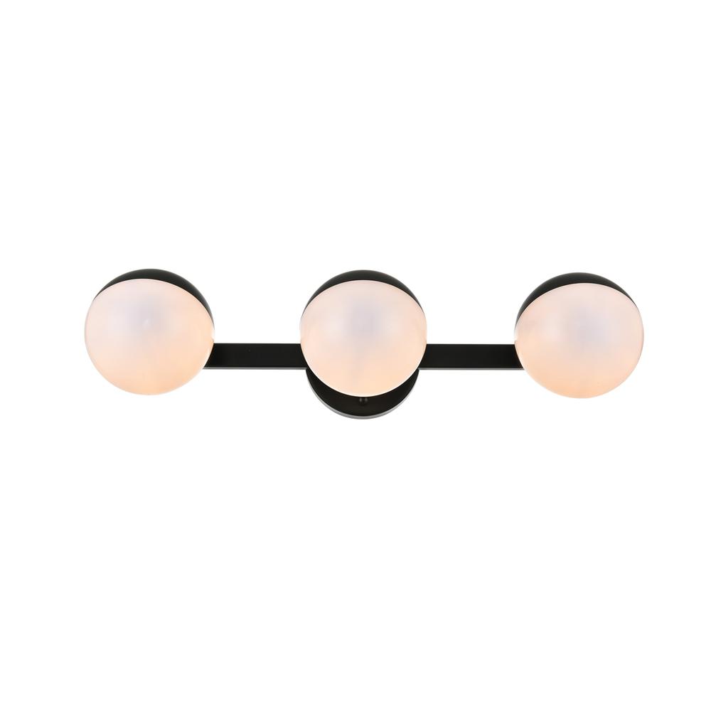 Majesty 3 light Black and frosted white Bath Sconce. Picture 1