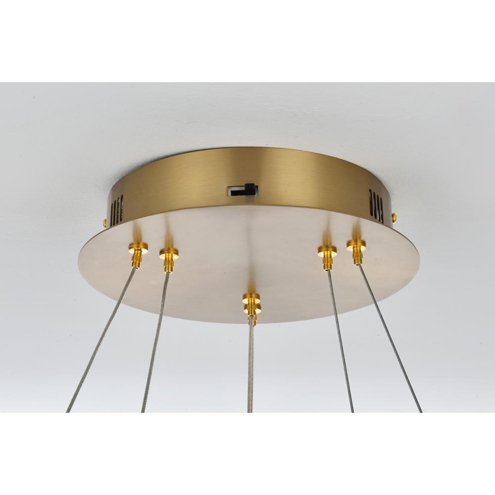 Linden 22 inch Adjustable LED chandelier in Satin Gold. Picture 6