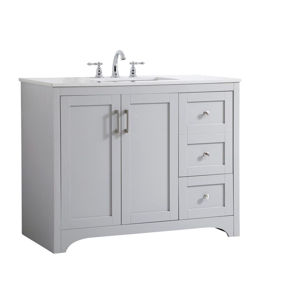 42 inch Single Bathroom Vanity in Grey. Picture 7