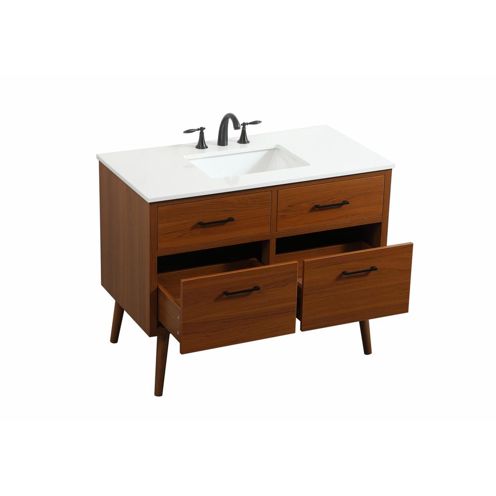 42 inch Single bathroom vanity in teak. Picture 9