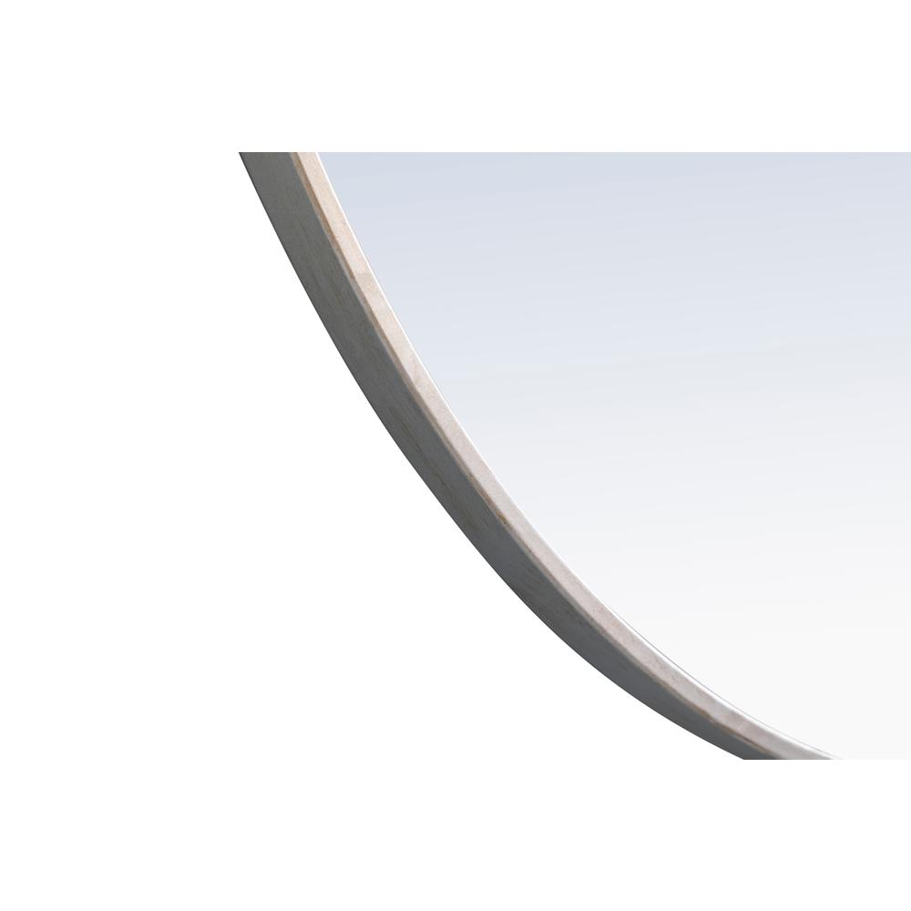 Metal frame Round Mirror 24 inch Silver finish. Picture 5