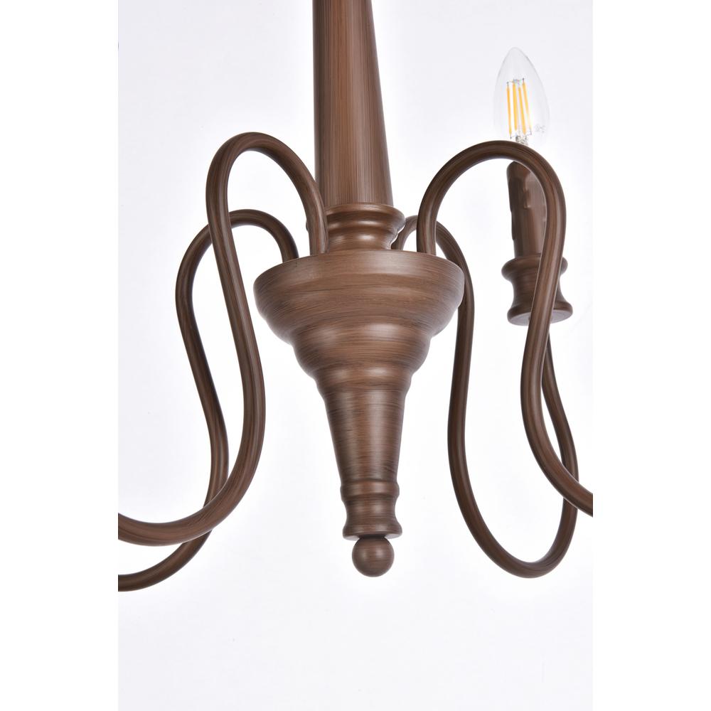 Flynx 4 lights pendant in weathered oak. Picture 3