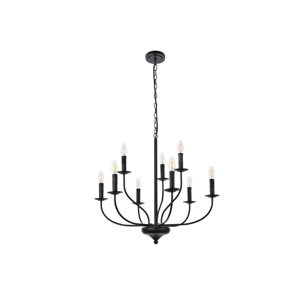 Westley 9 lights pendant in black. Picture 6