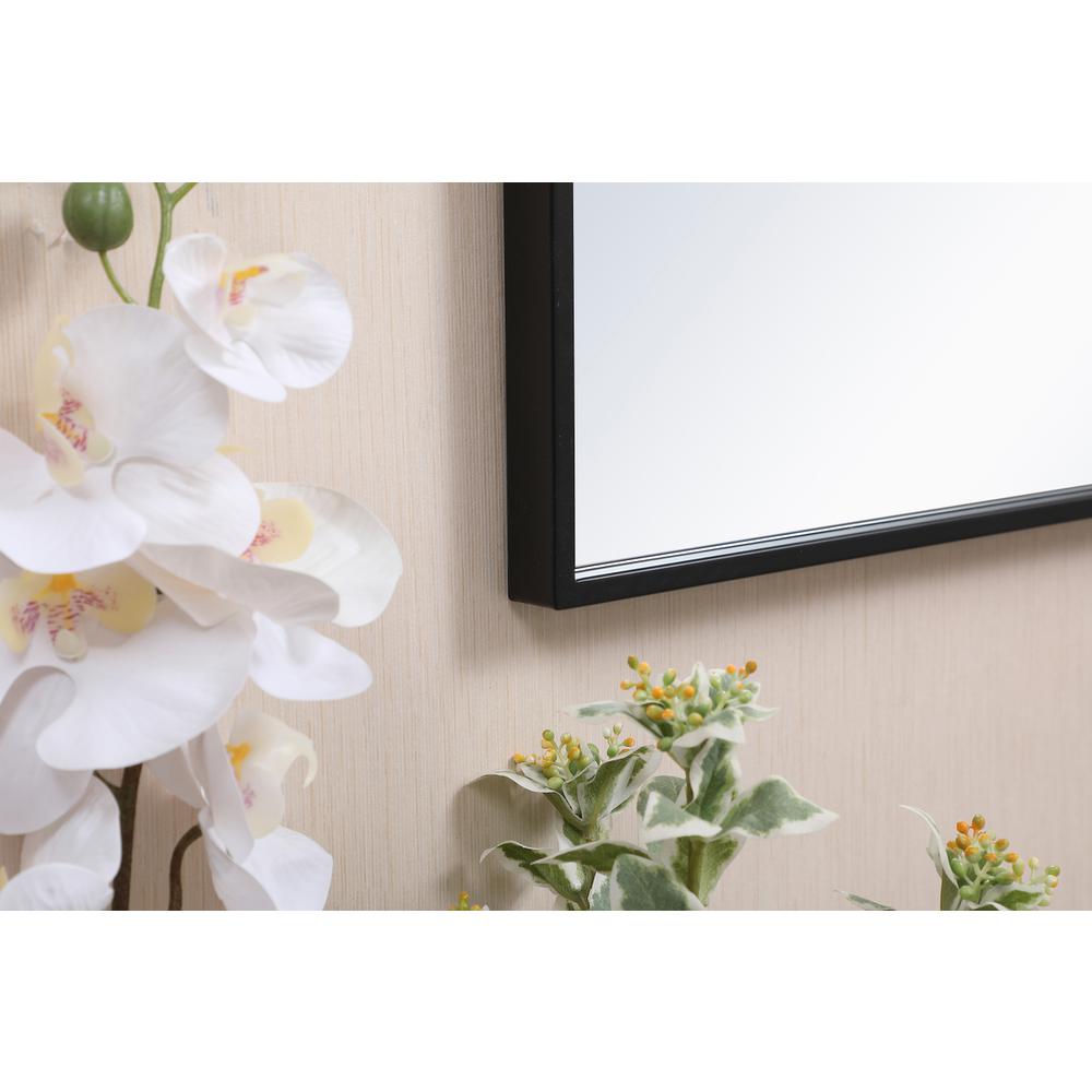 Metal frame rectangle mirror 18x28 inch in black. Picture 4