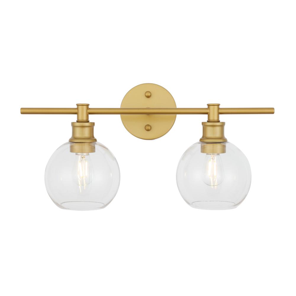Collier 2 light Brass and Clear glass Wall sconce. Picture 9