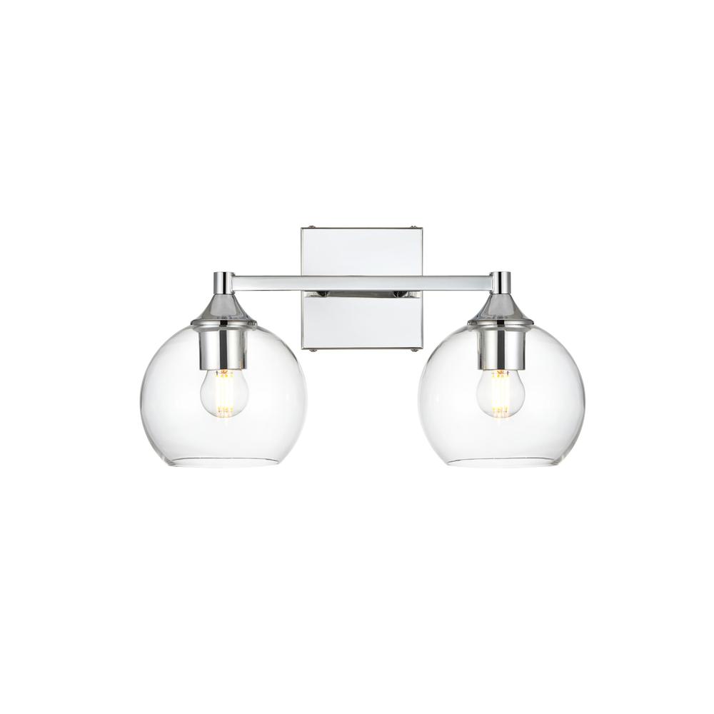 Foster 2 light Chrome and Clear Bath Sconce. Picture 1