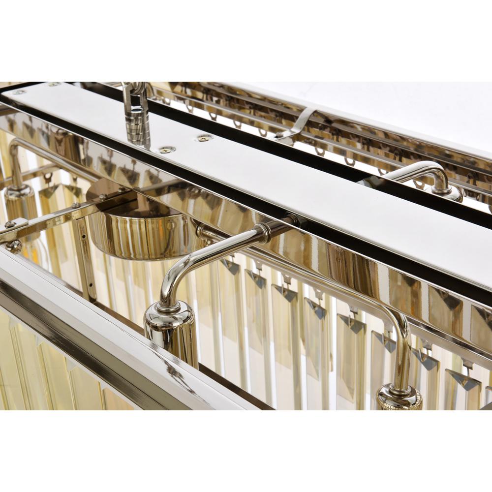 Sydney 12 light polished nickel Chandelier Golden Teak (Smoky) Royal Cut Crystal. Picture 4