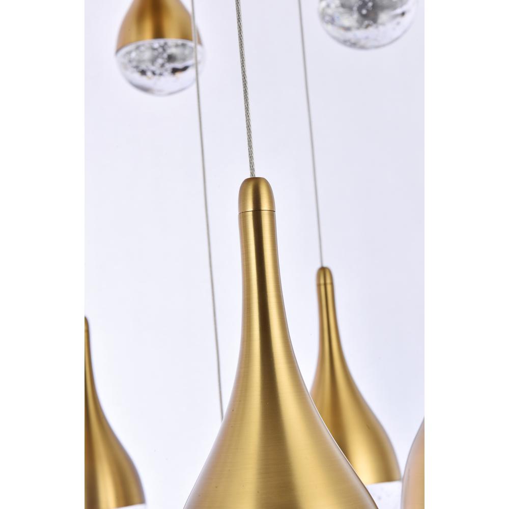 Amherst 42 inch LED chandelier in satin gold. Picture 5