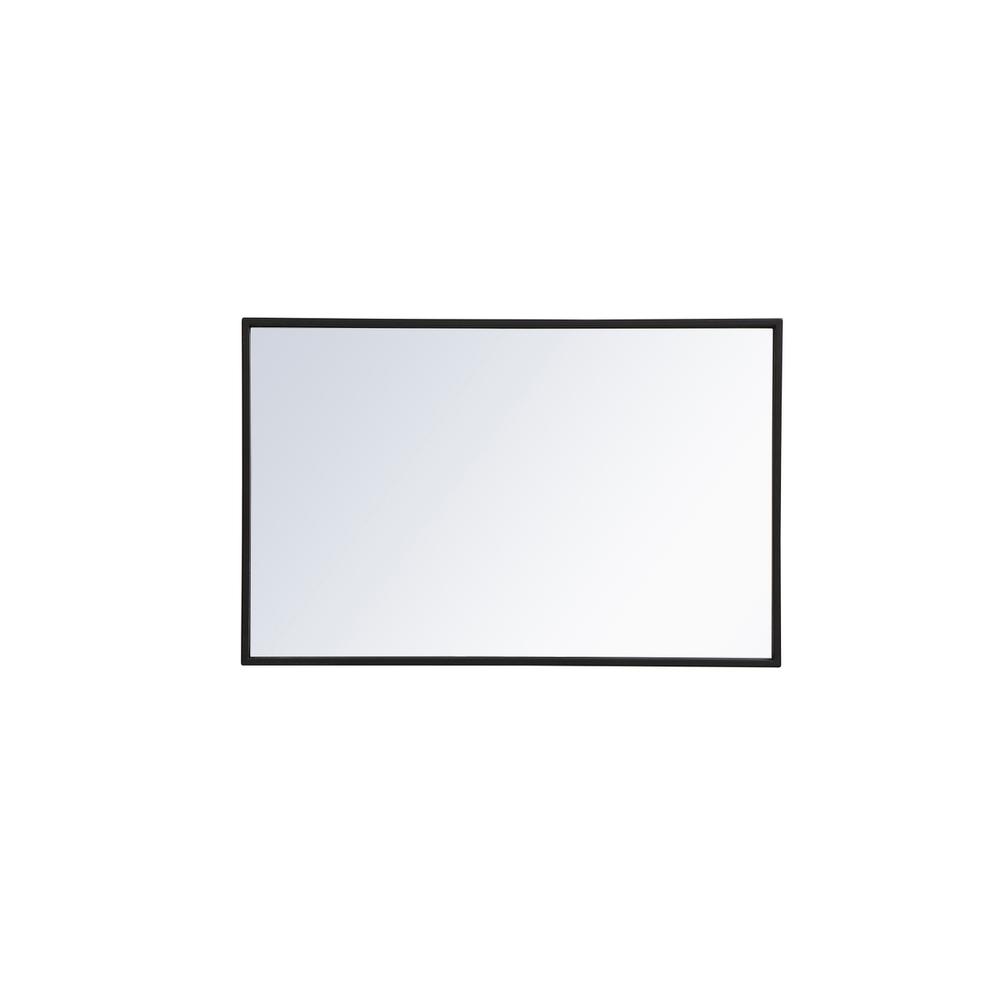 Metal frame rectangle mirror 18x28 inch in black. Picture 6