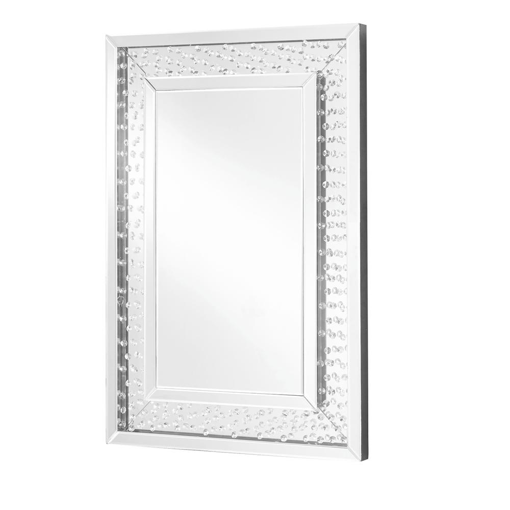 Sparkle 24 in. Contemporary Crystal Rectangle Mirror in Clear. Picture 1