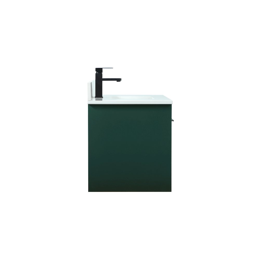 36 Inch Single Bathroom Vanity In Green With Backsplash. Picture 15